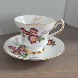 Vintage Royal Gregg Bone China Tea CUp & Saucer (Pink/ Yellow Flowers) Alberta